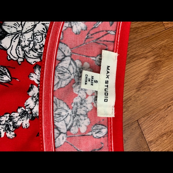 Max Studio Red Floral Sheath Dress Casual Travel Collegiate - Sz S.   EUC! - Picture 9 of 12